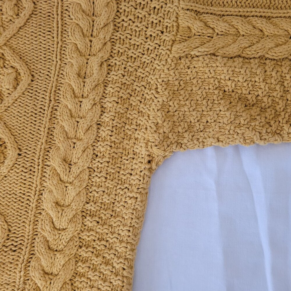 Vintage Yellow Cable Knit Sweater Pullover Limited Express   Size S - Picture 9 of 15